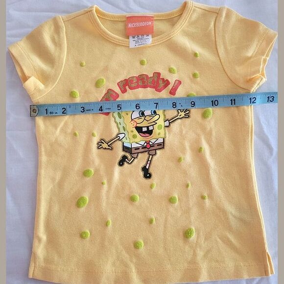 SpongeBob Girls T-Shirt Size XS Yellow “I’m Ready!” Short Sleeve Tee Nickelodeon - Picture 7 of 7